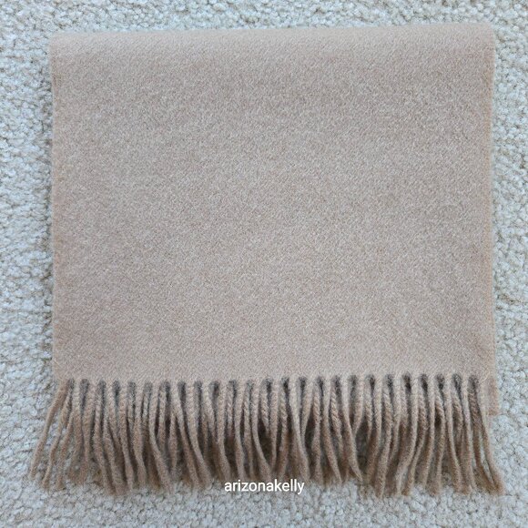Nordstrom Accessories - Nordstrom Cashmere Camel Woven Fringe Scarf Tan